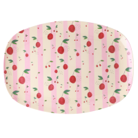 Cherry Print Rectangular Melamine Plate Rice DK
